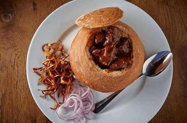 Best goulash in bread in Prague