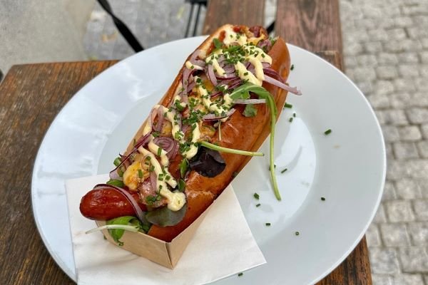 Best hot dogs in Prague: Bistro Mikrofarma